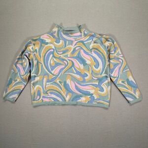 Maeve Anthropologie Psychedelic Swirl Mock Neck Sweater Womens Medium OB1639233
